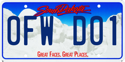 SD license plate 0FWD01