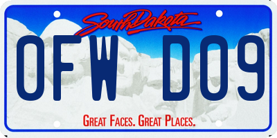 SD license plate 0FWD09