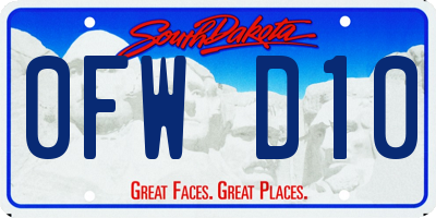 SD license plate 0FWD10