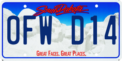 SD license plate 0FWD14