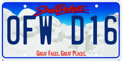SD license plate 0FWD16