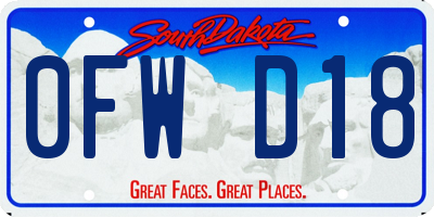 SD license plate 0FWD18