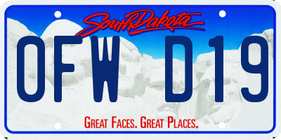 SD license plate 0FWD19