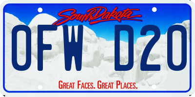 SD license plate 0FWD20