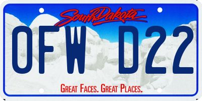 SD license plate 0FWD22