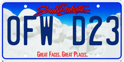 SD license plate 0FWD23