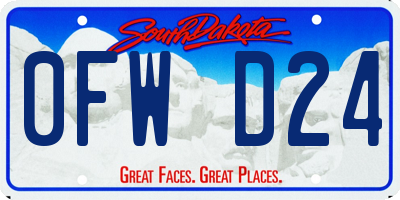 SD license plate 0FWD24