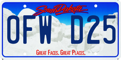 SD license plate 0FWD25