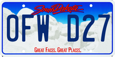 SD license plate 0FWD27