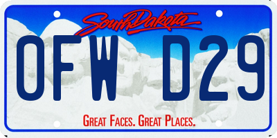 SD license plate 0FWD29