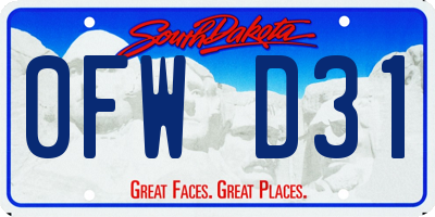 SD license plate 0FWD31