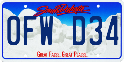 SD license plate 0FWD34