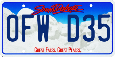 SD license plate 0FWD35