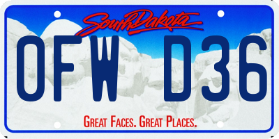 SD license plate 0FWD36