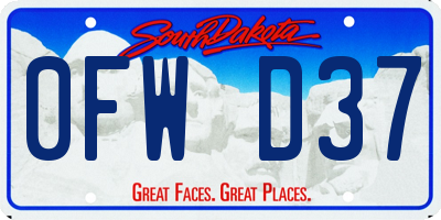 SD license plate 0FWD37