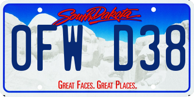 SD license plate 0FWD38