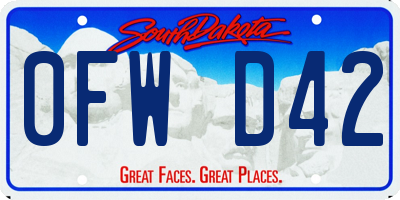 SD license plate 0FWD42