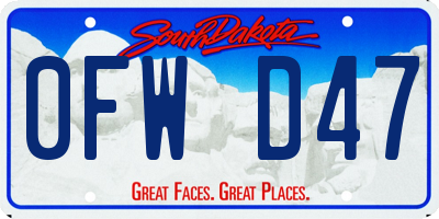 SD license plate 0FWD47