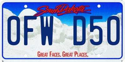 SD license plate 0FWD50