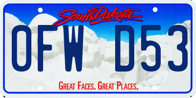 SD license plate 0FWD53