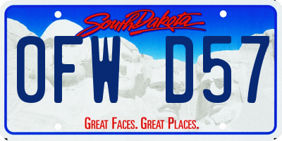 SD license plate 0FWD57