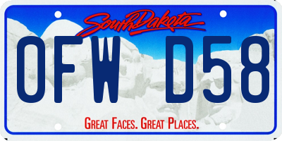 SD license plate 0FWD58