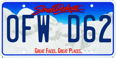 SD license plate 0FWD62