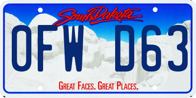 SD license plate 0FWD63