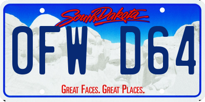 SD license plate 0FWD64