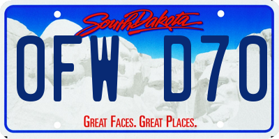 SD license plate 0FWD70