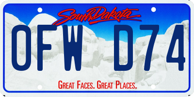 SD license plate 0FWD74