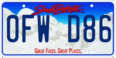 SD license plate 0FWD86