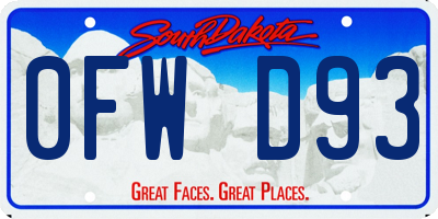 SD license plate 0FWD93