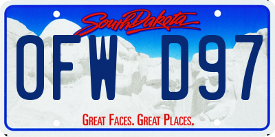 SD license plate 0FWD97