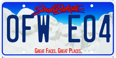 SD license plate 0FWE04