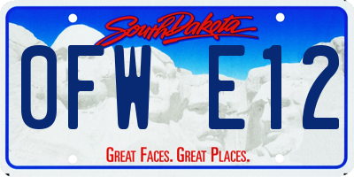 SD license plate 0FWE12