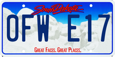 SD license plate 0FWE17