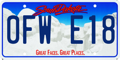 SD license plate 0FWE18