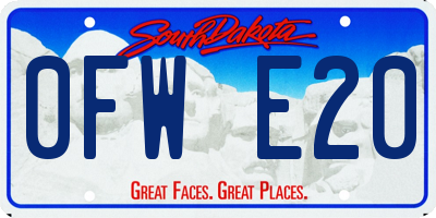 SD license plate 0FWE20