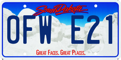 SD license plate 0FWE21