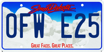 SD license plate 0FWE25