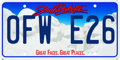 SD license plate 0FWE26