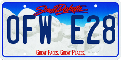SD license plate 0FWE28