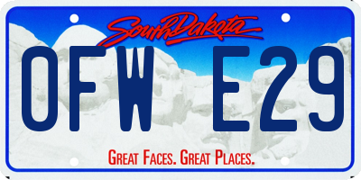 SD license plate 0FWE29