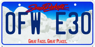 SD license plate 0FWE30