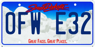 SD license plate 0FWE32