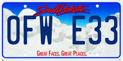 SD license plate 0FWE33