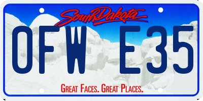 SD license plate 0FWE35