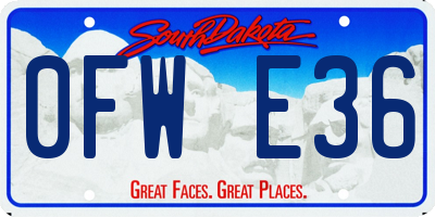 SD license plate 0FWE36