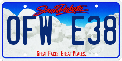 SD license plate 0FWE38